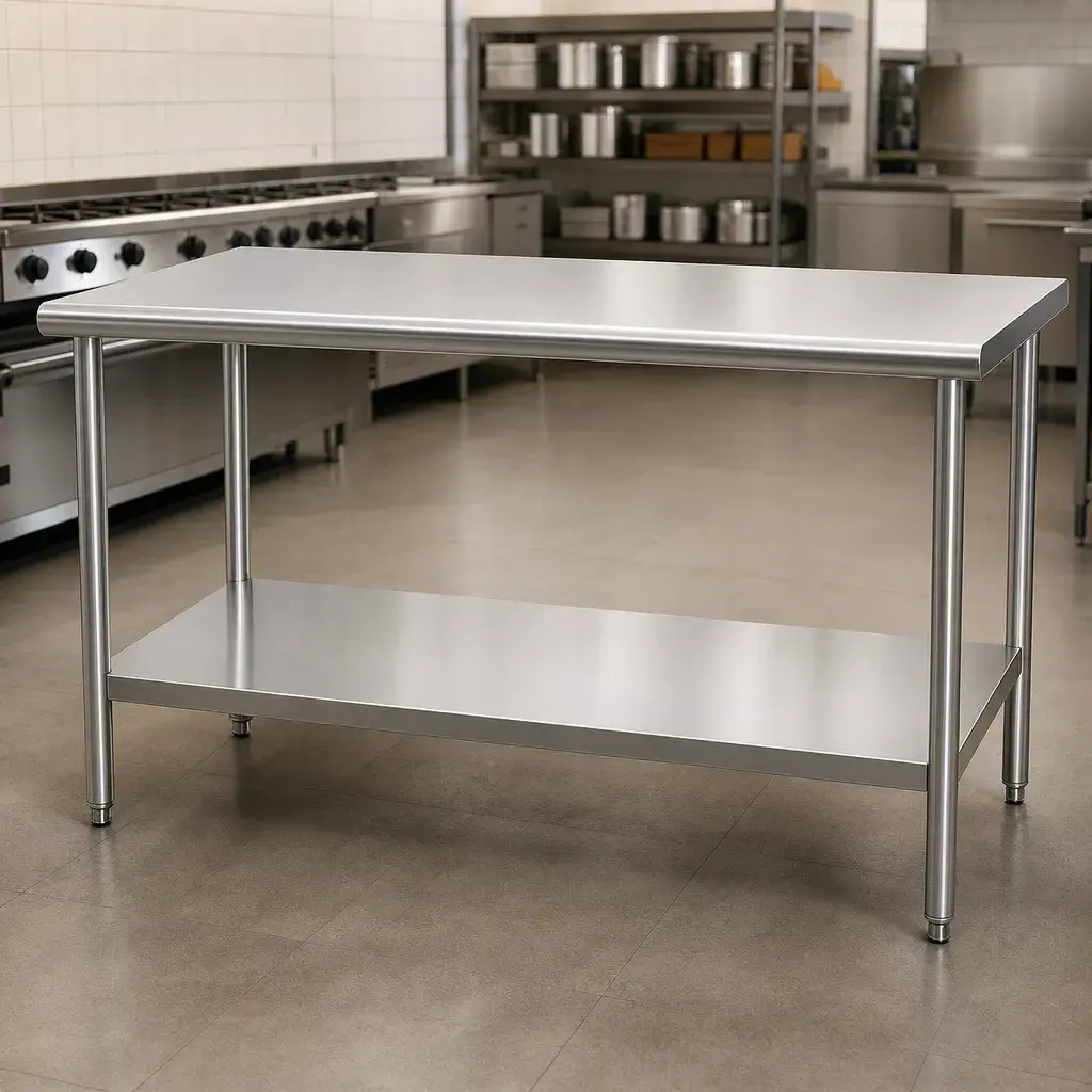 Mesa Central Con Entrepaño De Acero Inoxidable 120x70x85Cm Ies_resultado.webp