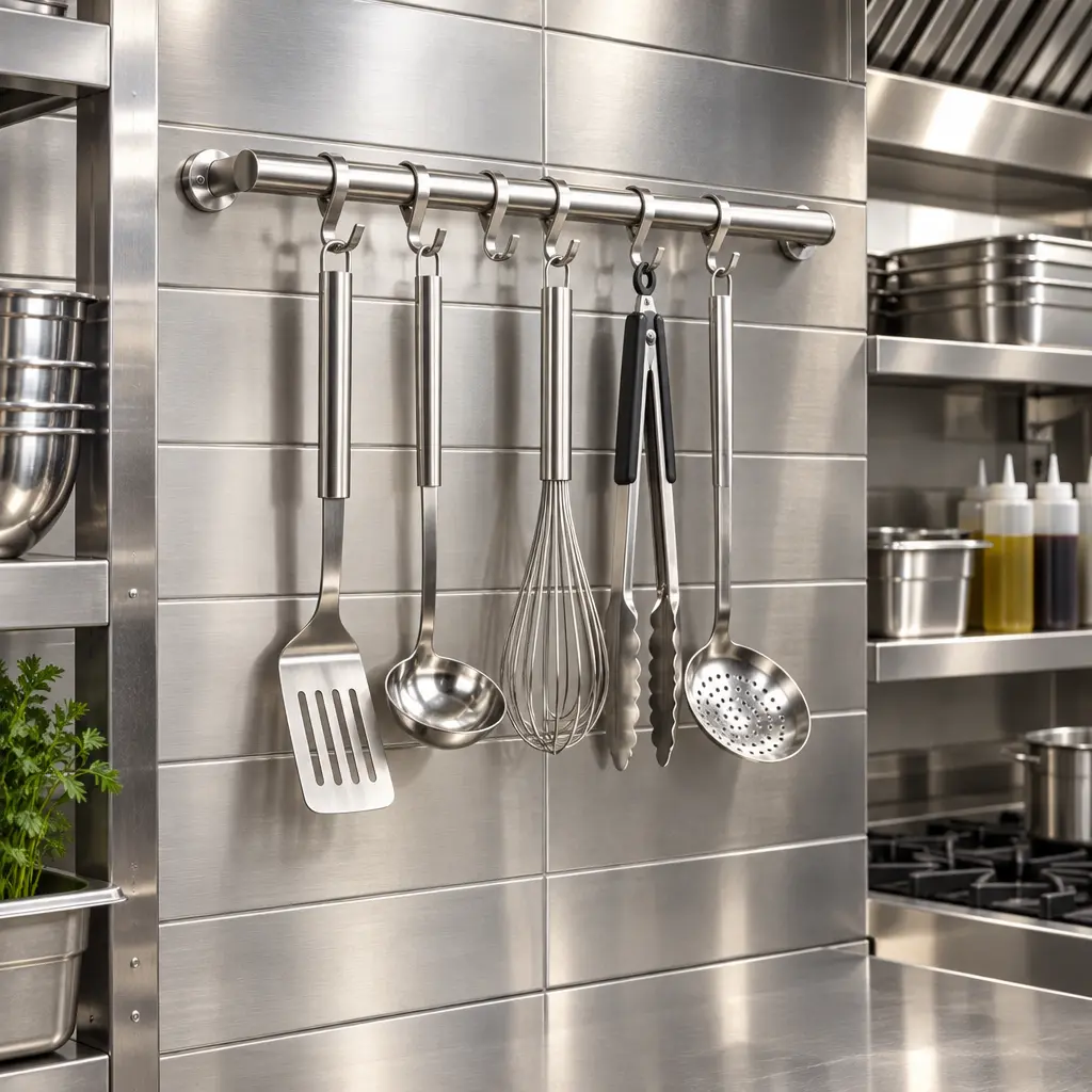 Colgadero riel ganchos cocina industrial utensilios ambiente_resultado.webp
