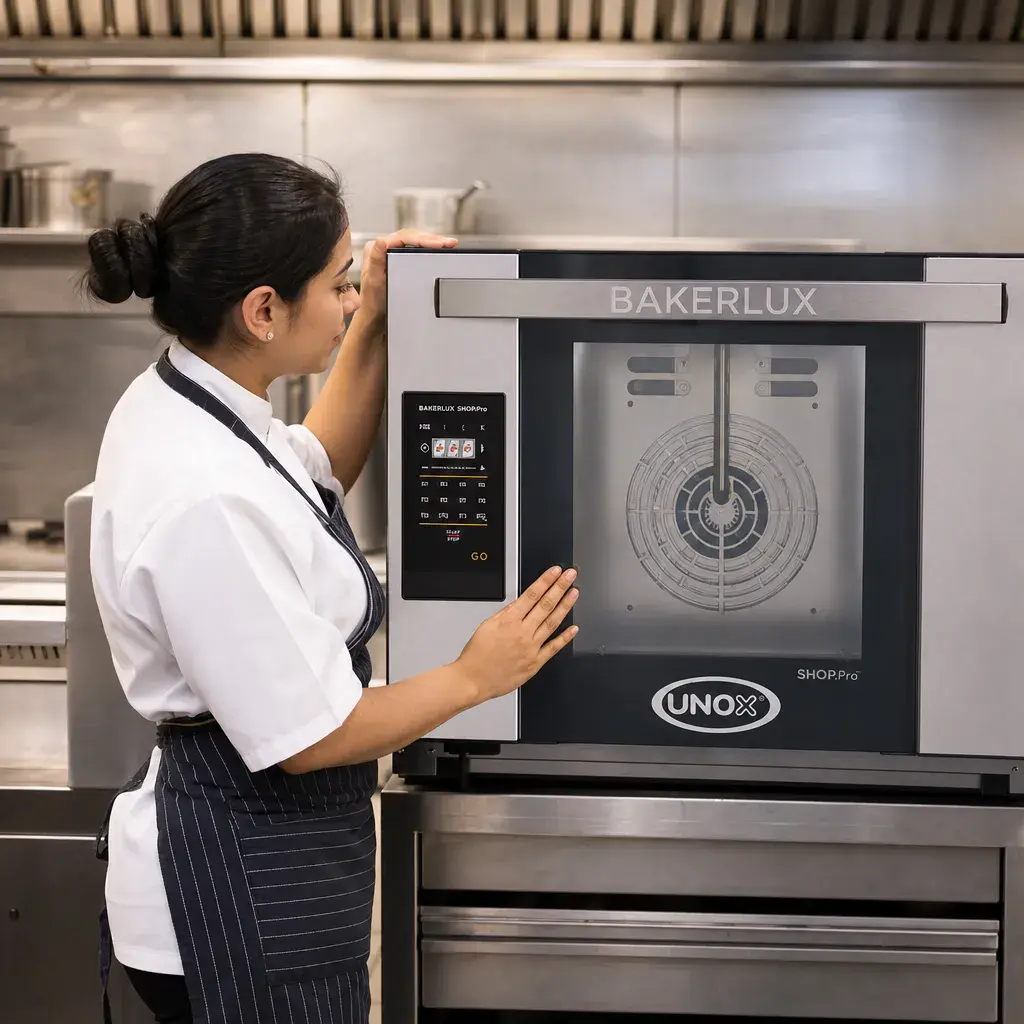 Horno Rossela Go De Convección Eléctrico Acero Inoxidable 80×81.3×52Cm 4 Bandejas Unox  (2)_resultado.webp
