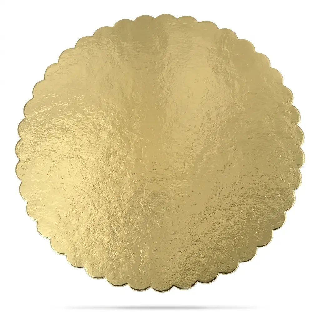 Disco Base De Tortas Dorado De Cartón De 12 Pulgadas Pack x50