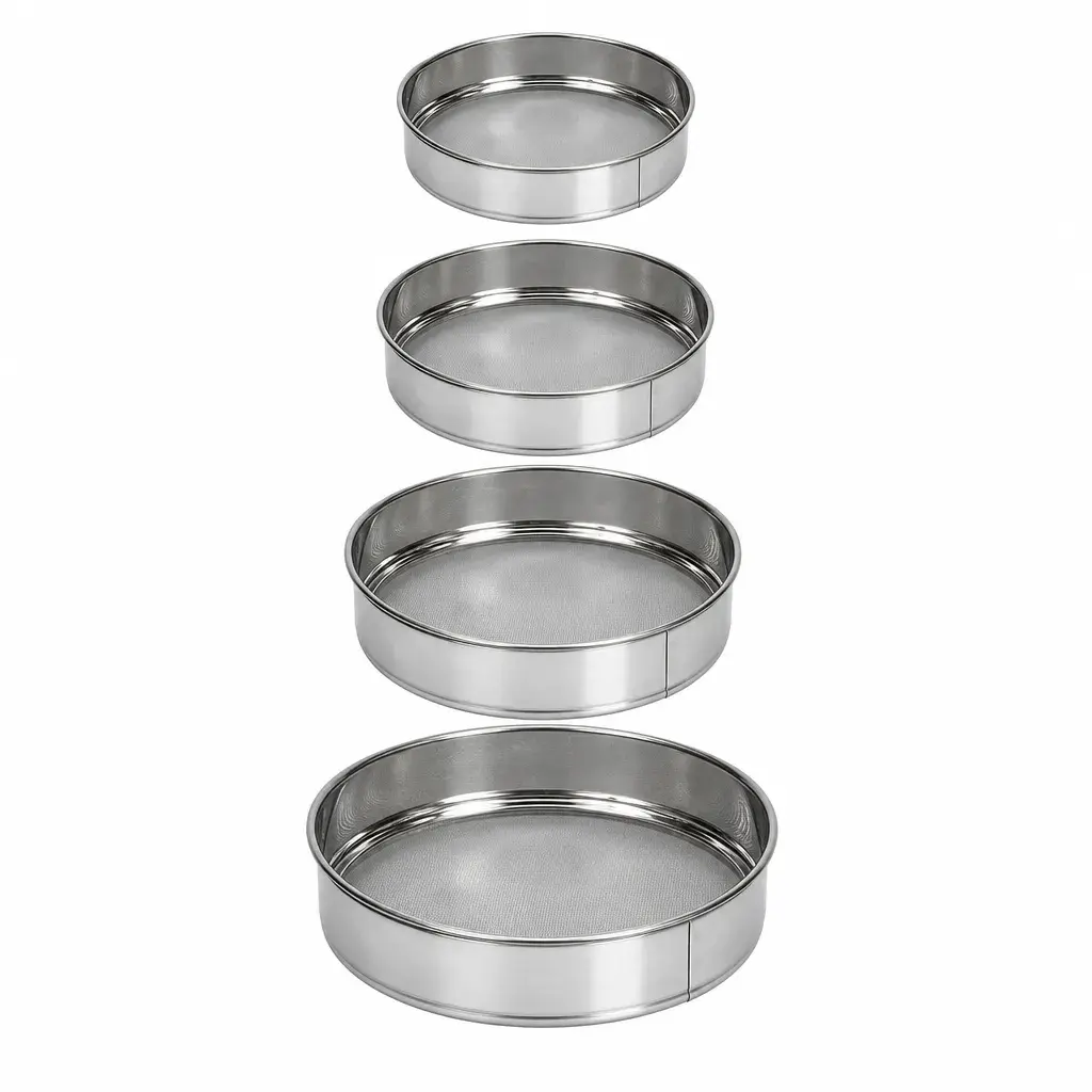 Set De Tamices Cernidores Para Repostería Malla Fina De Acero Inoxidable 4 Piezas 