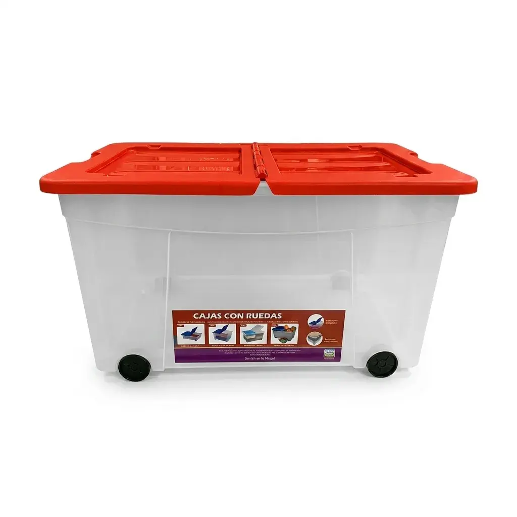 Caja Organizadora De Plástico Con Ruedas 48 L Alfa Hogar