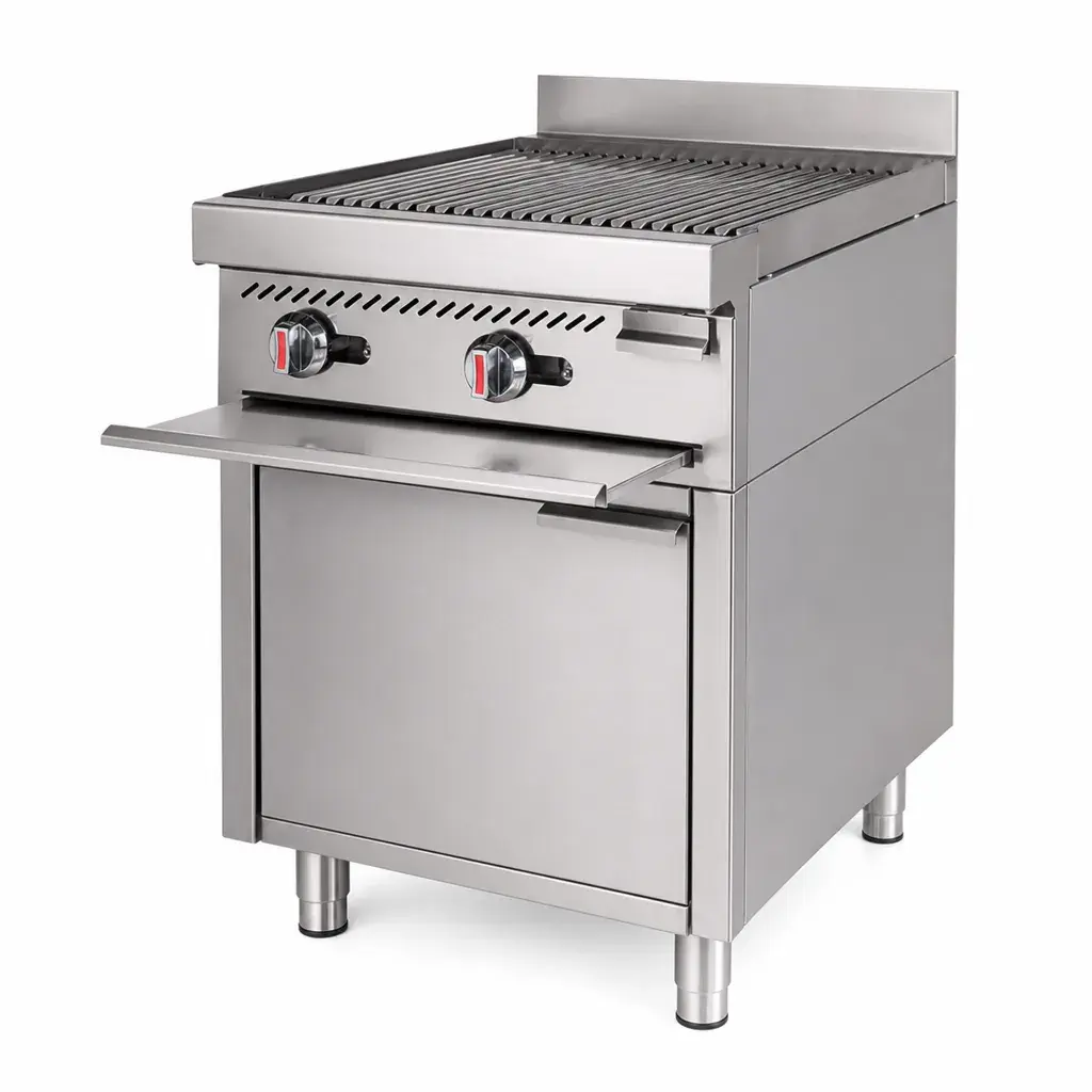 Parrillera Grill A Gas De Acero Inoxidable 85x61x87 Cm Con Base y Gabinete Iboia