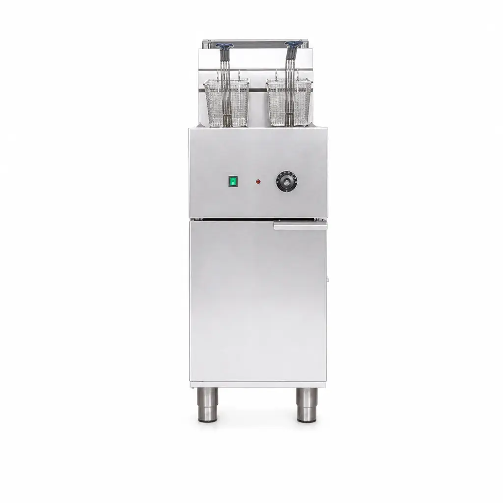 Freidora Eléctrica Industrial De Acero Inoxidable De 2 Cestas 21 L 102x39x75 Cm Iboia 