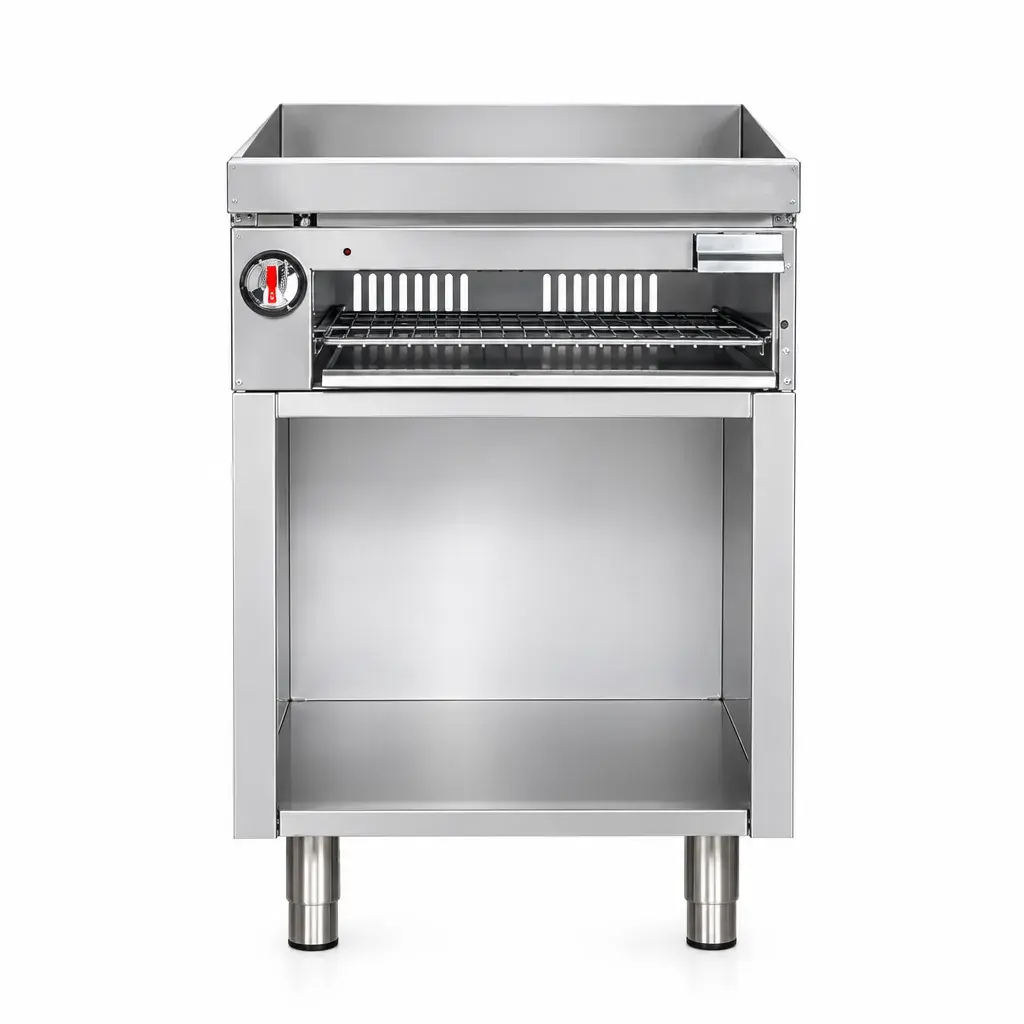 Plancha Con Gratinador A Gas De Acero Inoxidable 85,8x61x87 Cm Iboia