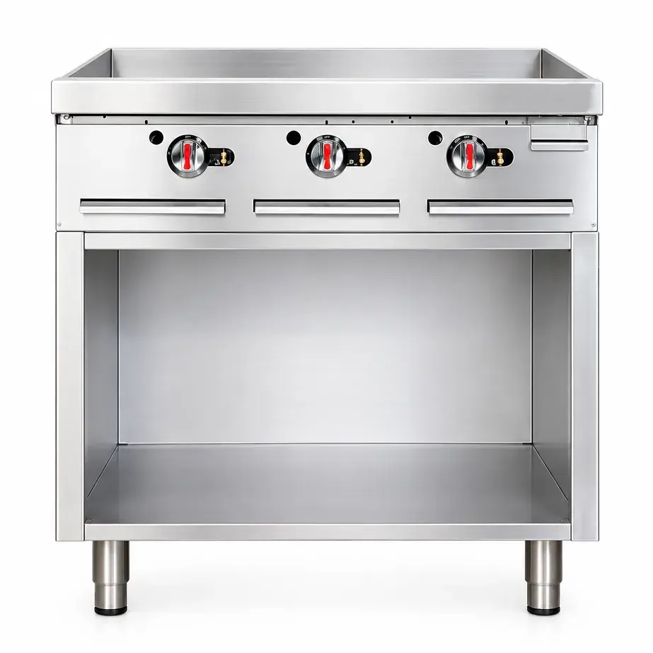 Plancha A Gas De Acero Inoxidable Con Base 91x48 Cm Iboia 