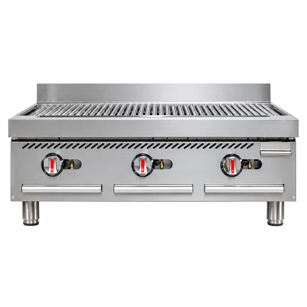 Parrillera Grill De Tope A Gas De Acero Inoxidable 33x92x87 Cm Iboia