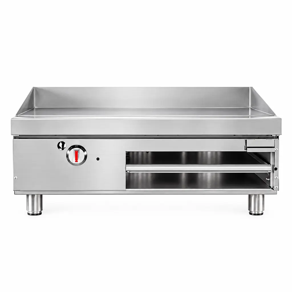 Plancha Con Gratinador De Tope A Gas De Acero Inoxidable 85,8x92x87 Cm Iboia