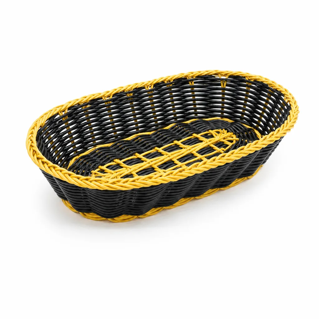 Canasta Con Borde Dorado Plastica 23X10 Cm Contihome