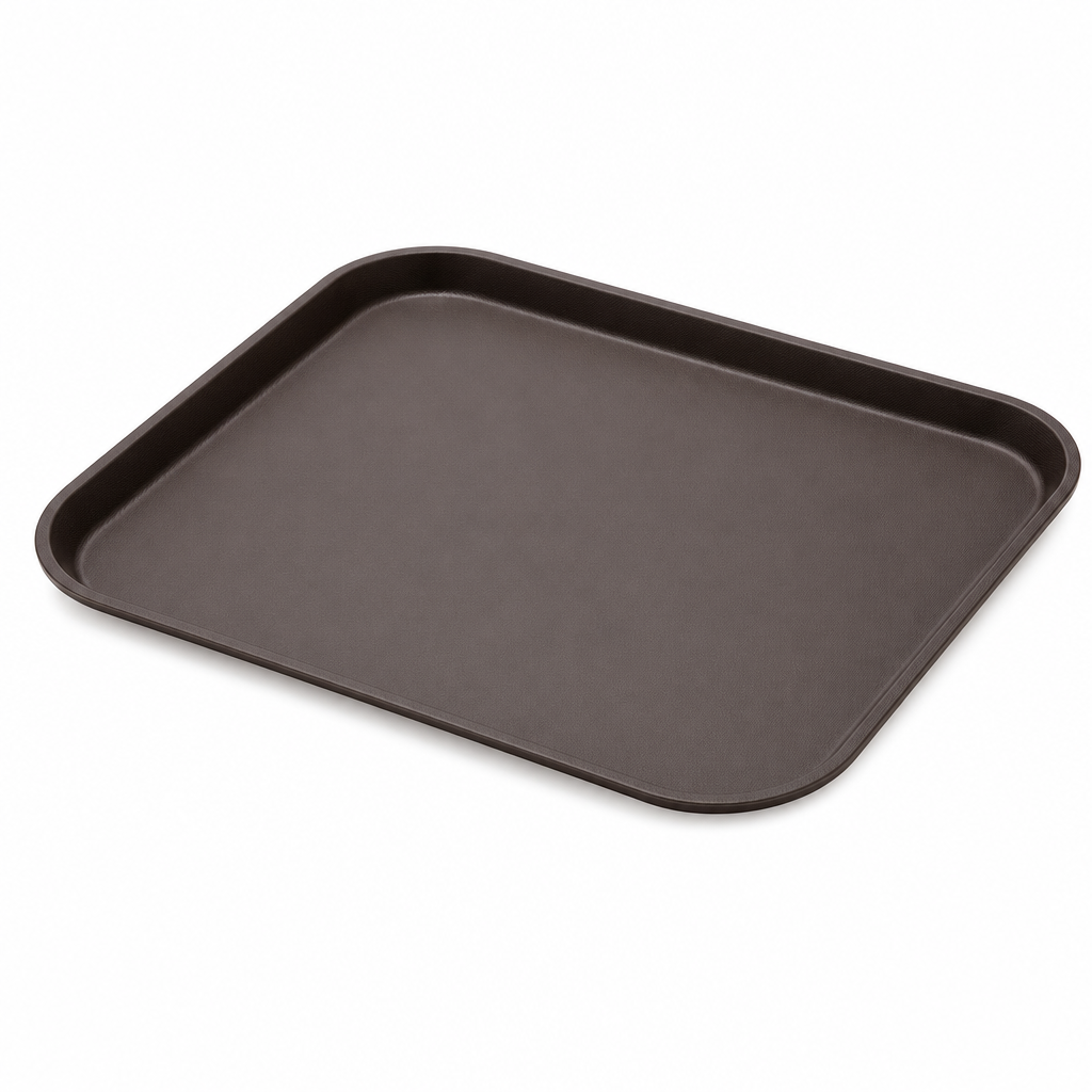 Bandeja Plástica De Fibra Marrón Rectangular 44X34 Cm Alfa Hogar