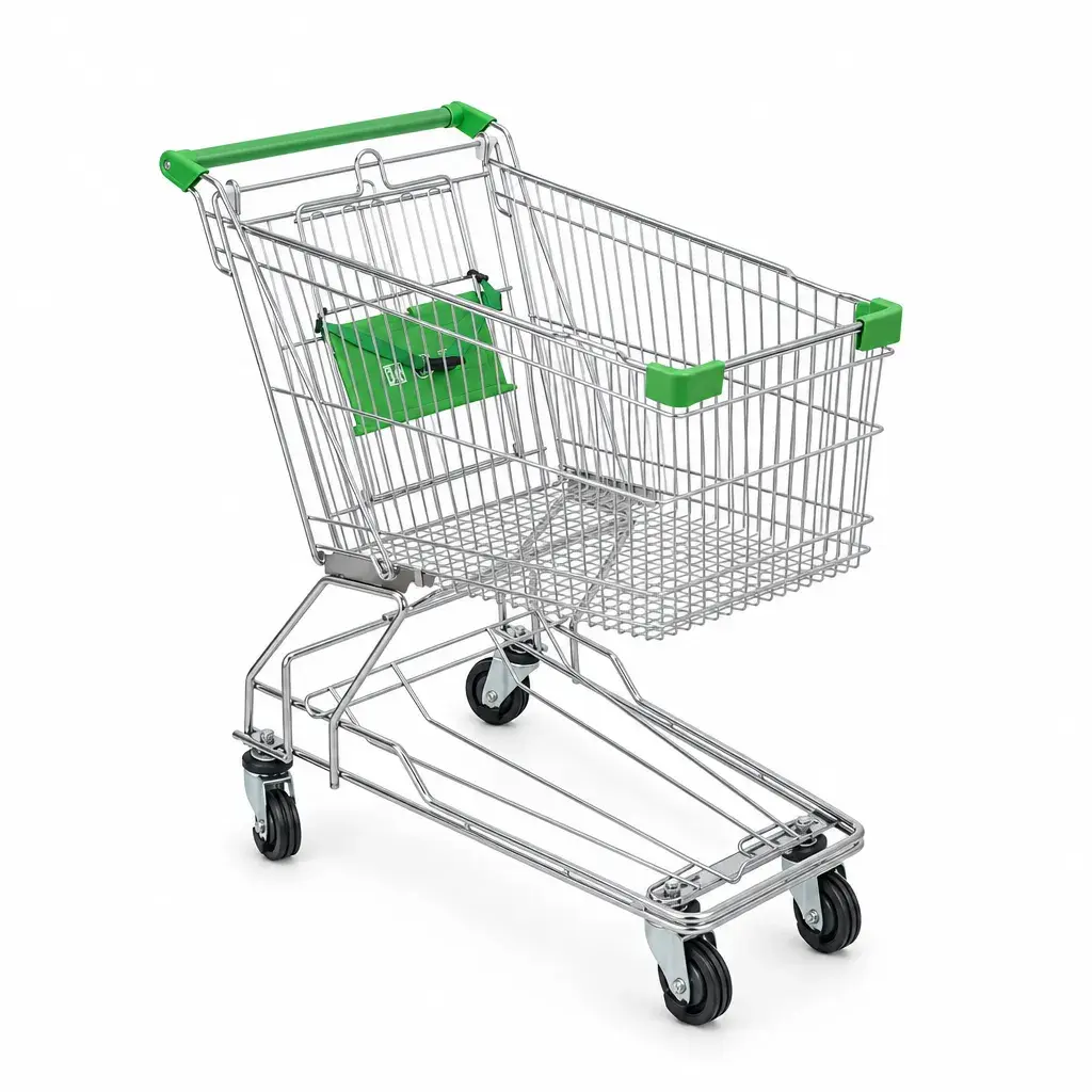 Carro Mediano Cromado Mango Verde Modelo 8000