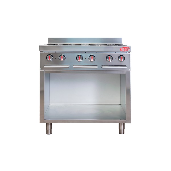 Cocina A Gas 6 Hornillas Con Base Acero Inoxidable 85,8X92X87Cm Iboia