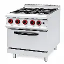 Cocina A Gas De 4 Hornillas Con Horno De Acero Inoxidable 85X70X75 Cm Senzani