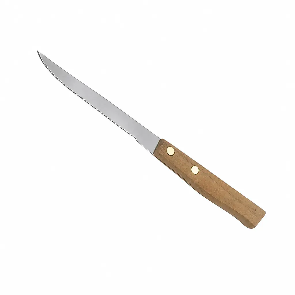 Cuchillo De Sierra Para Mesa Con Mango De Madera 19Cm