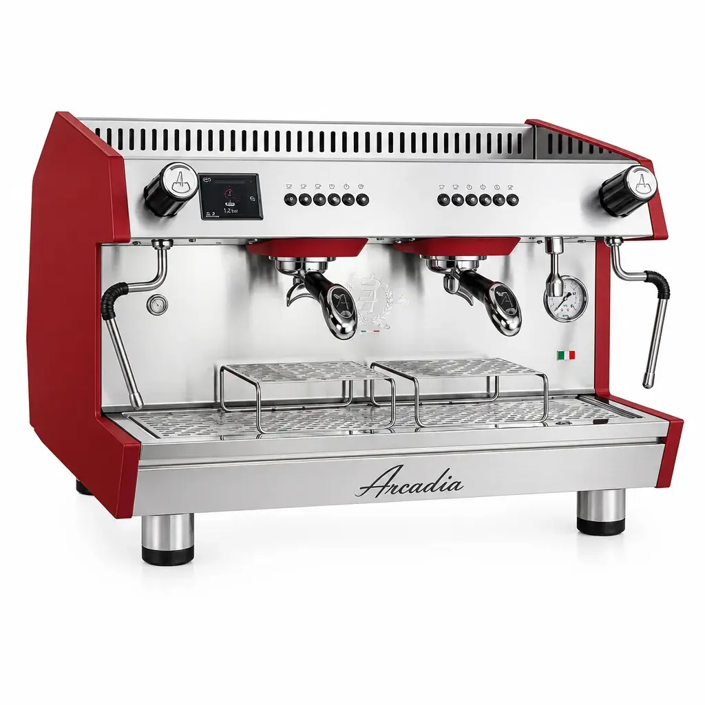 Máquina De Café Espresso Arcadia En Acero Inoxidable Y Cobre 2 Grupos 220V Bezzera