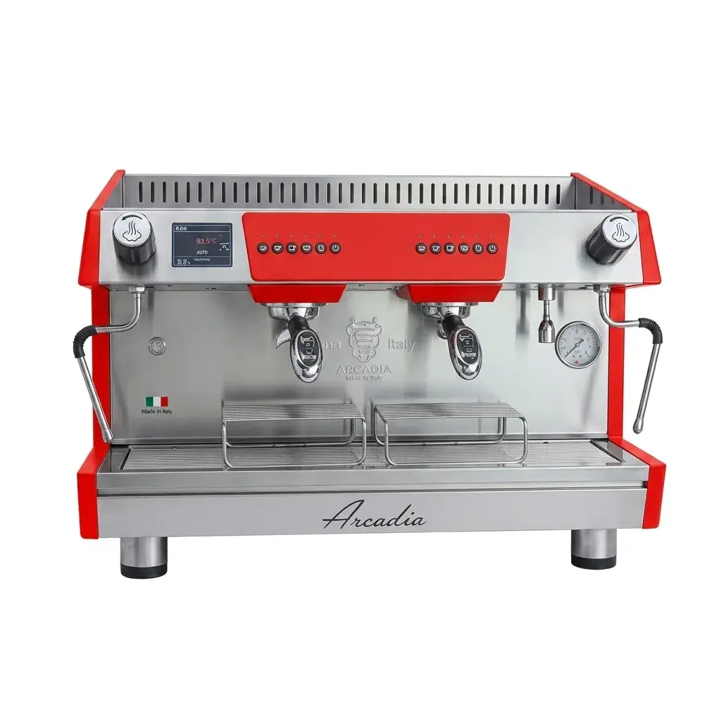 Máquina De Café Espresso Arcadia En Acero Inoxidable Y Cobre 2 Grupos 220V Bezzera