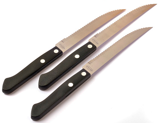 Set De Cuchillos De Parrilla De Acero Inoxidable 3 Piezas Press