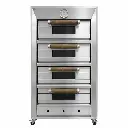 Horno Panadero A Gas De 4 Cámaras Con Reloj En Acero Inoxidable 157x73x80Cm Malper