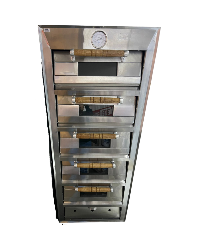 Horno Panadero A Gas Con Reloj De Acero Inoxidable 172X72X82Cm 5 Camaras Malper