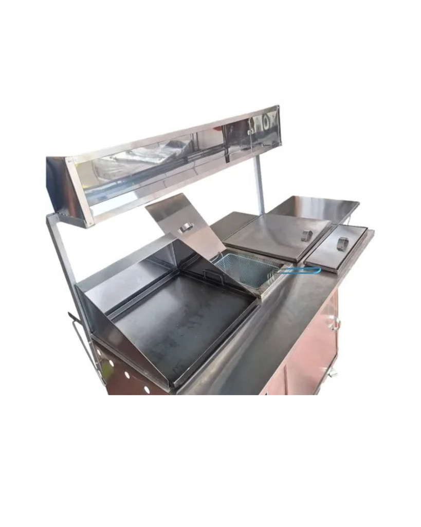 CARRO DE SERVICIO PLANCHA FREIDORA Y BAÑO DE MARIA A GAS MALPER