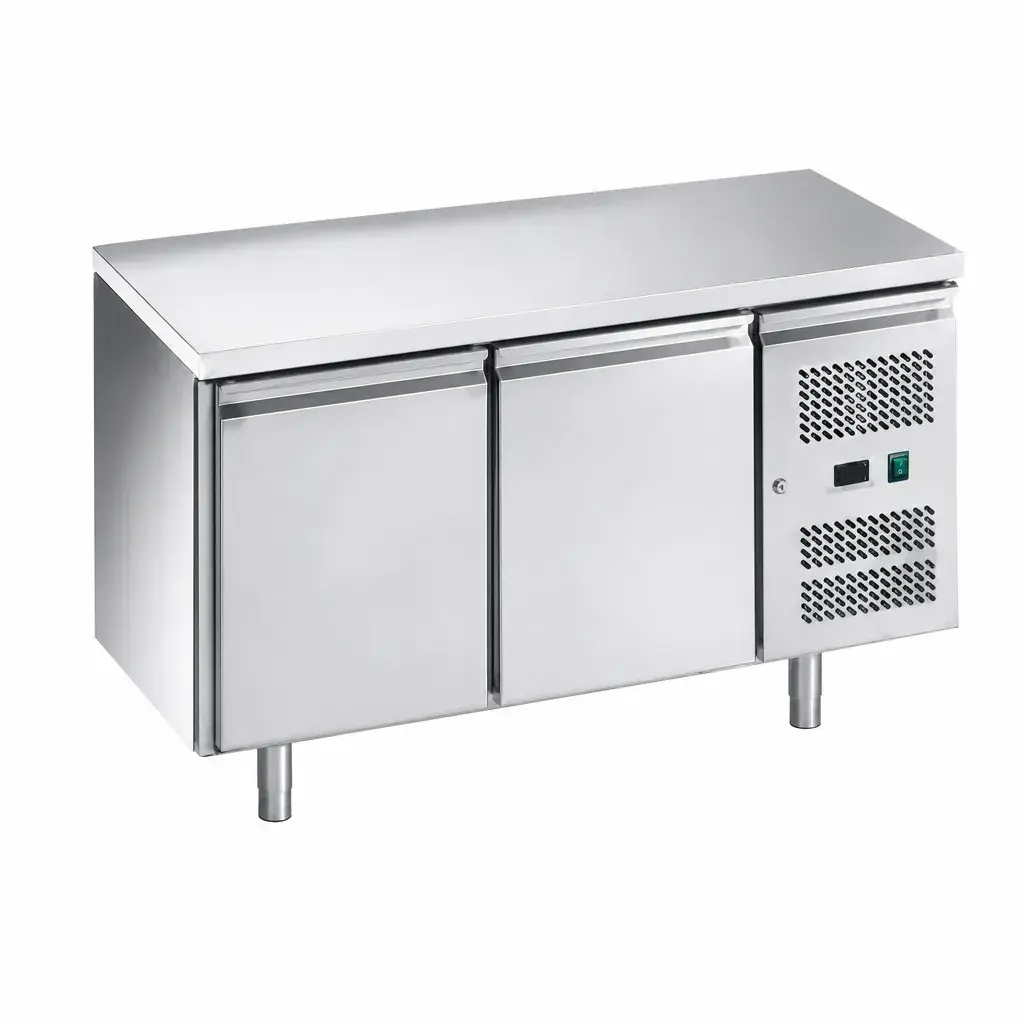 Mesa De Trabajo Con 2 Puertas De Congelacion Acero Inoxidable 136X70X85Cm Senzani