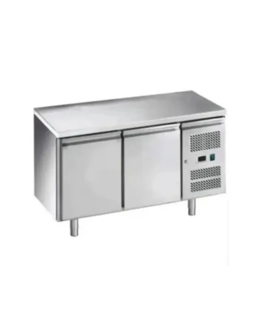 MESA DE CONGELACIÓN DE ACERO INOXIDABLE 2 PUERTAS 399L 155x97x82CM 110V SENZANI 