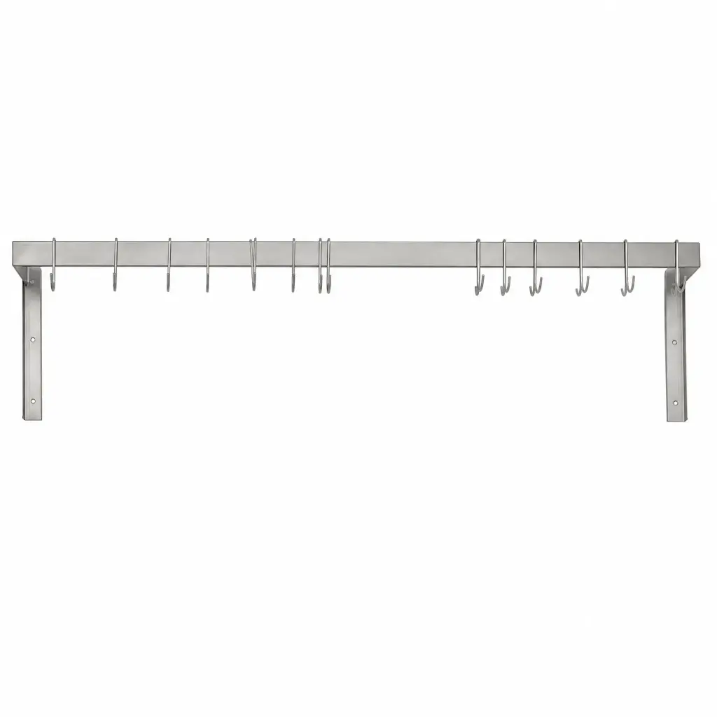 Cuelga Ollas De Pared De Acero Inoxidable 16 Ganchos 140x30Cm Bredys