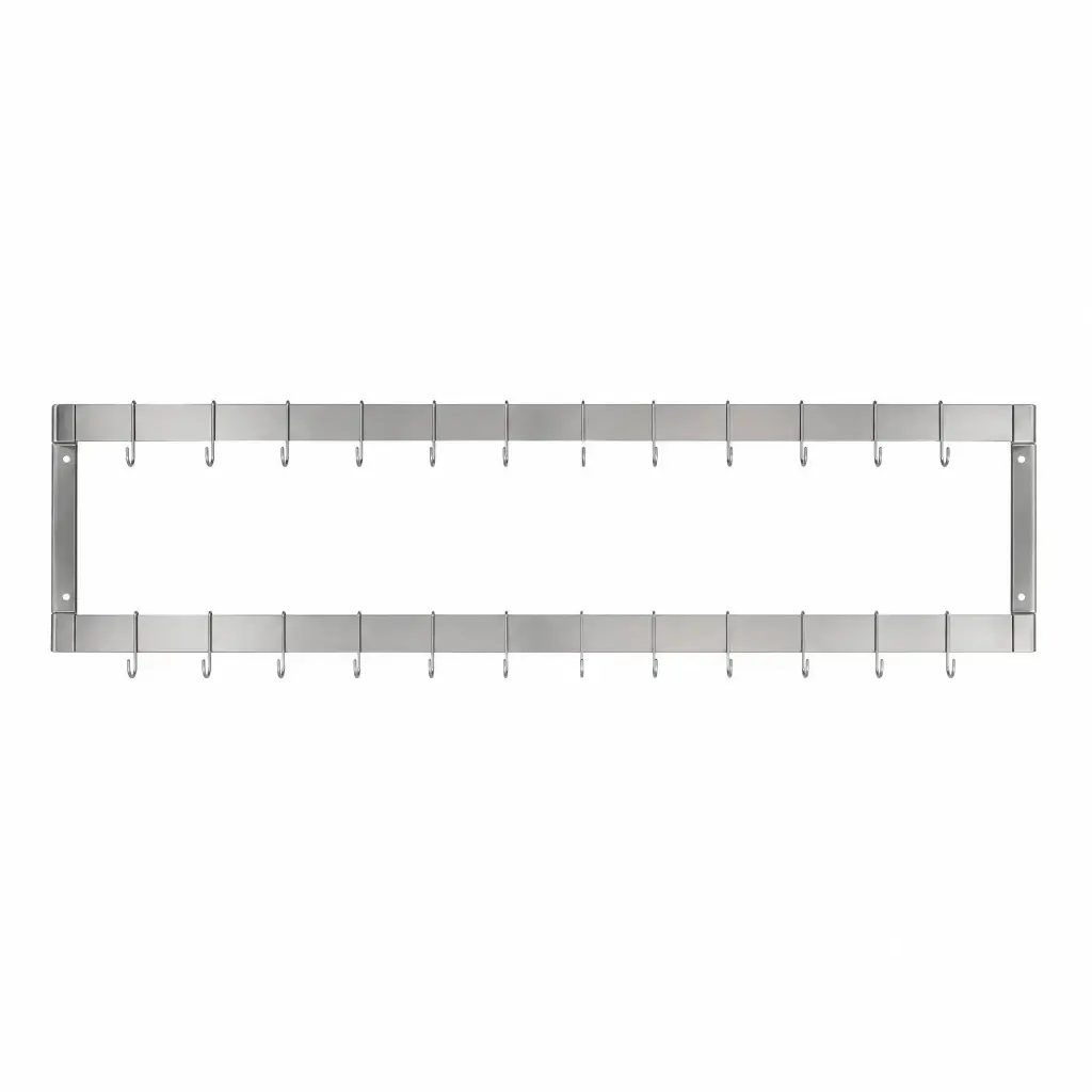 Cuelga Olla Doble de Pared De Acero Inoxidable 20 Ganchos 120X30X30Cm 