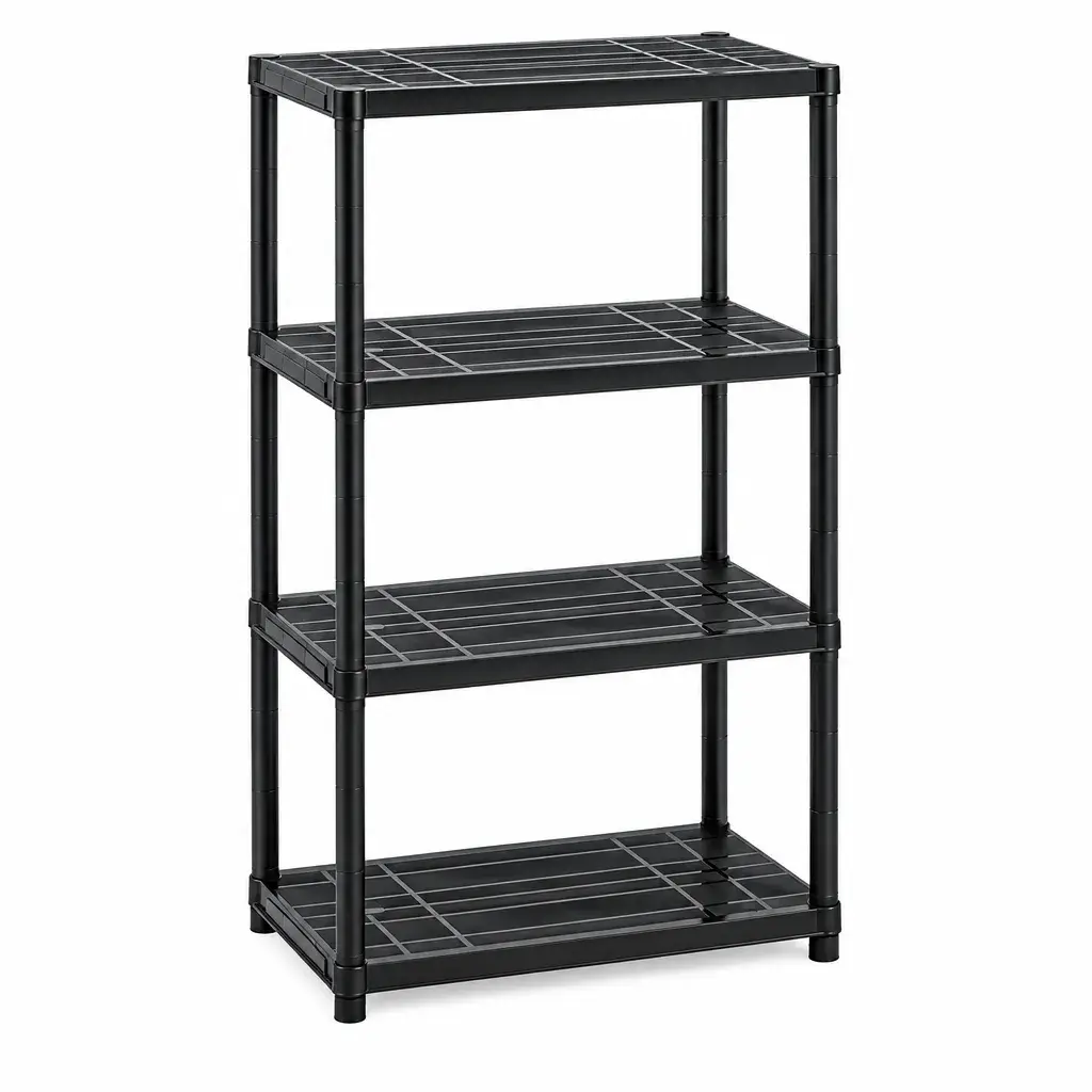Estante Multifuncional De 4 Niveles Negro De Plástico 71,4x134x38,2Cm Rimax