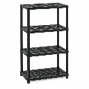 Estante Multifuncional De 4 Niveles Negro De Plástico 71,4x134x38,2Cm Rimax