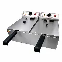 Freidora De Mesa Dos Tanques De Acero Inoxidable 39 X 65 X 55 Cm 5L 110V Senzani