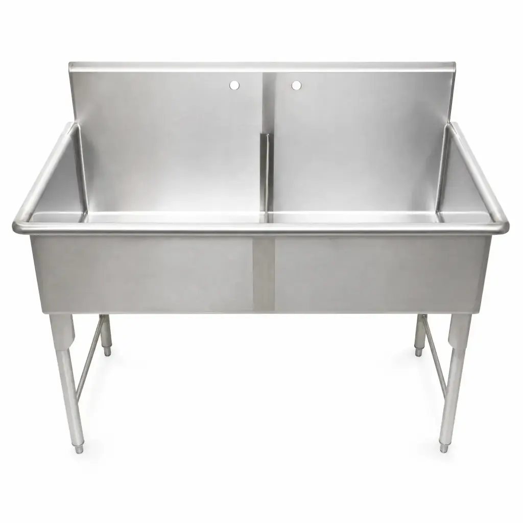 Fregadero 2 Poncheras De Acero Inoxidable 129x70x110 Cm Bredys