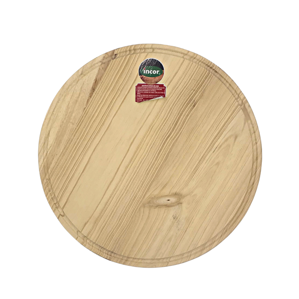 PLATO PARA PIZZA DE MADERA 42 CENTIMETROS MARCA INCOR