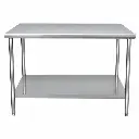 Mesa Central Con Entrepaño De Acero Inoxidable 120x70x85Cm Ies