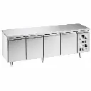 Mesa Refrigerada Con 4 Puertas De Acero Inoxidable 553 L 85X224x70 Cm Senzani