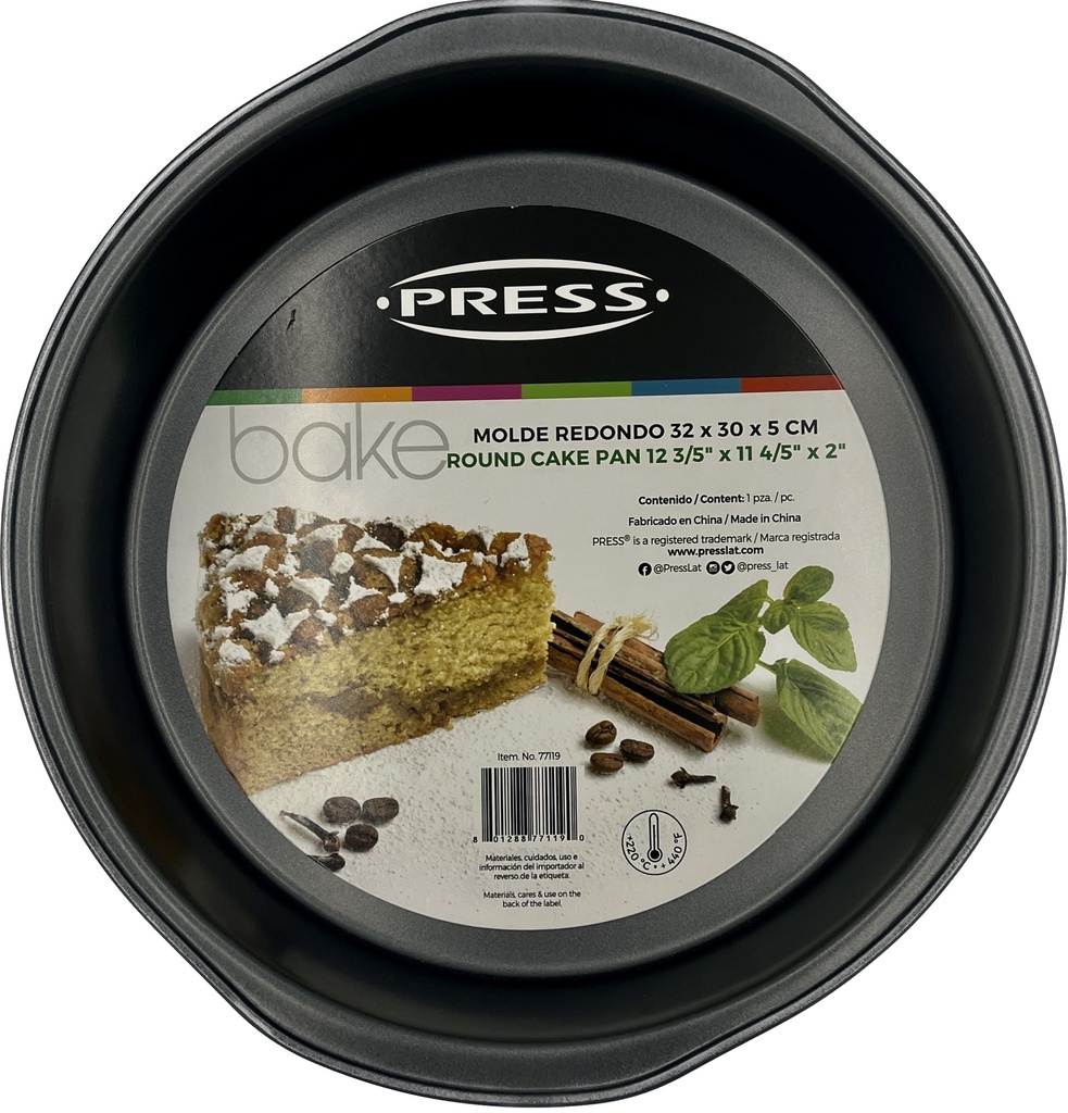 MOLDE REDONDO 32X30X5 CENTIMETROS PCAKE PRESS