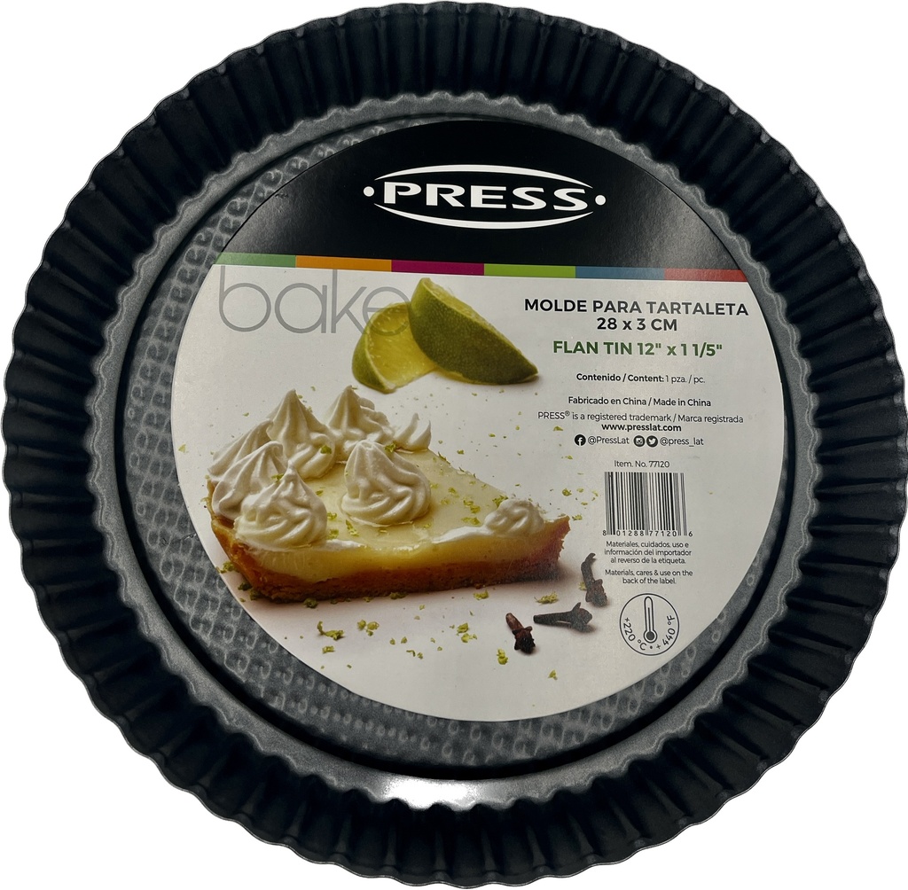 MOLDE PARA TARTALETA 28X32X6 CENTIMETROS PRESS