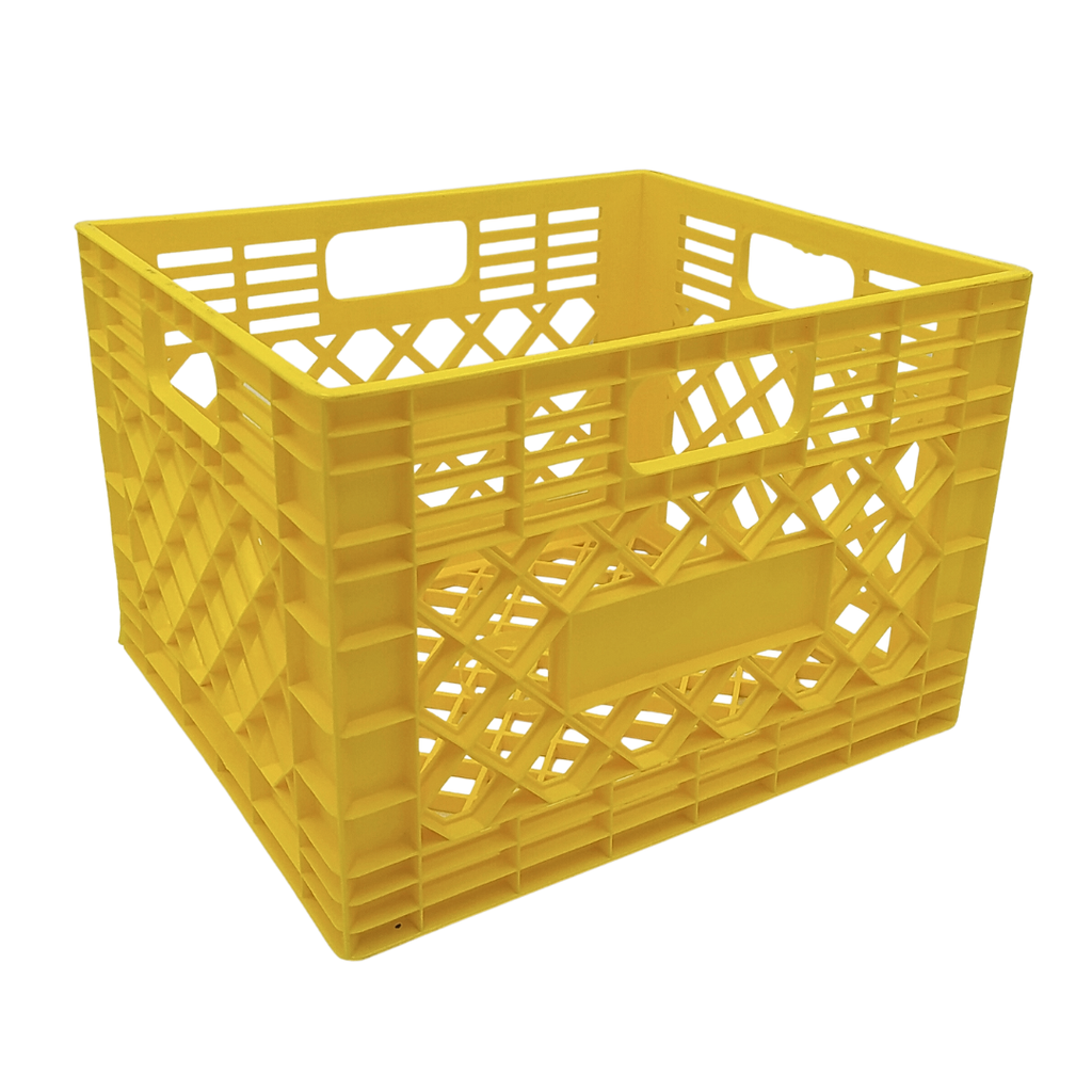 CESTA LECHERA AMARILLA AZUL Y NEGRO