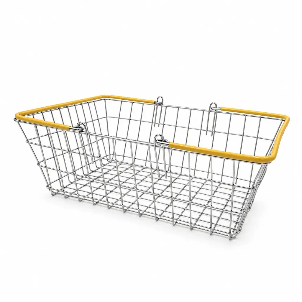 Cesta Para Mercado Cromada Amarilla Nacional 35X50X16 Cm Zavatti