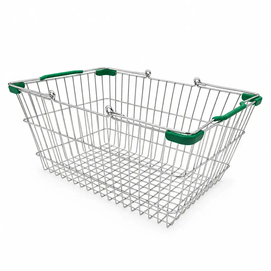 Cesta Cromada Verde Importada 35X50X16 Cm Zavatti