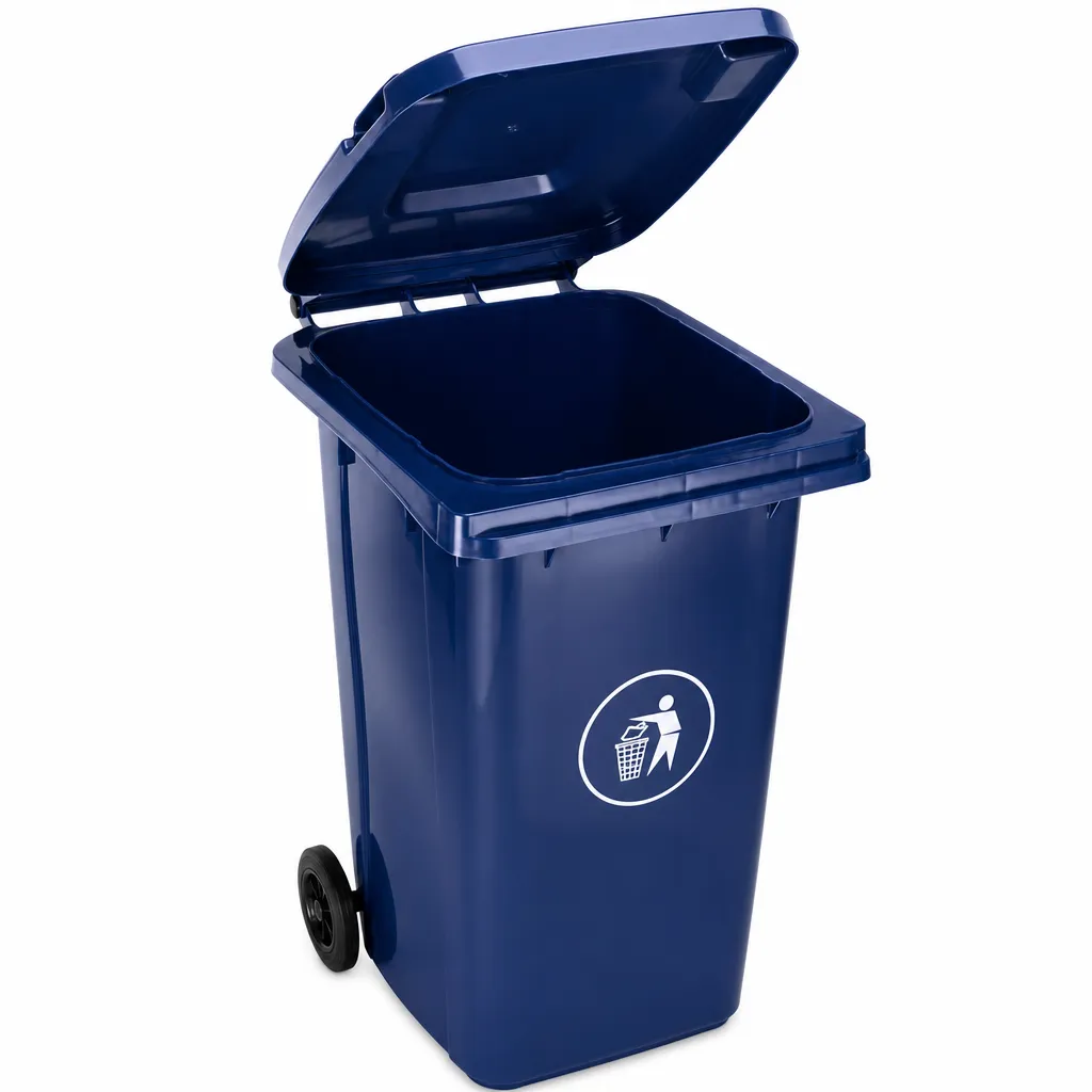 Contenedor Industrial Con Ruedas Azul De Polietileno 240 L Alfa Hogar