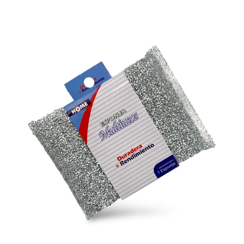 Esponja Multiusos De Fibra Metalizada 12 X 9 Cm Home Clear