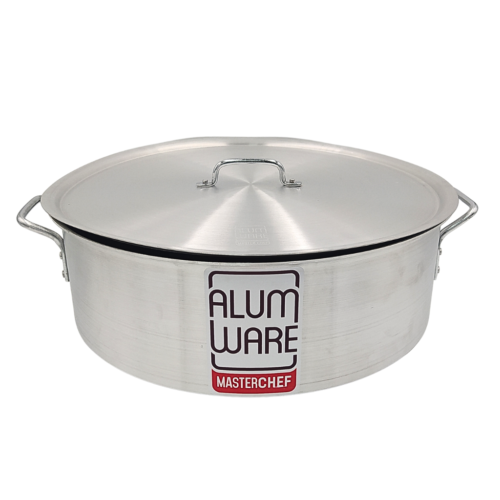 CACEROLA CON TAPA DE 47 LITROS MARCA ALUMWARE