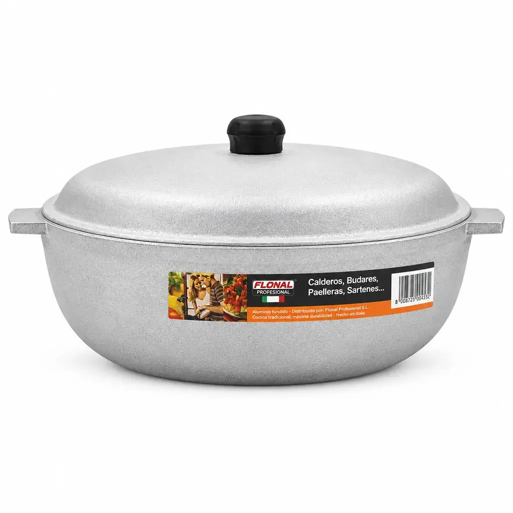Caldero De Aluminio Con Tapa 36Cm Flonal