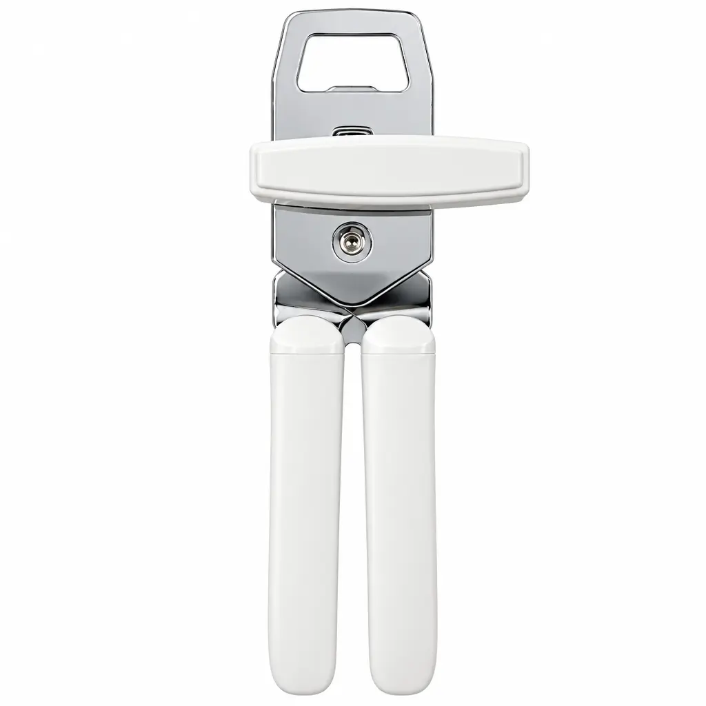 Abrelatas Deluxe Blanco En Acero Inoxidable De 18,5 Cm Ghidini