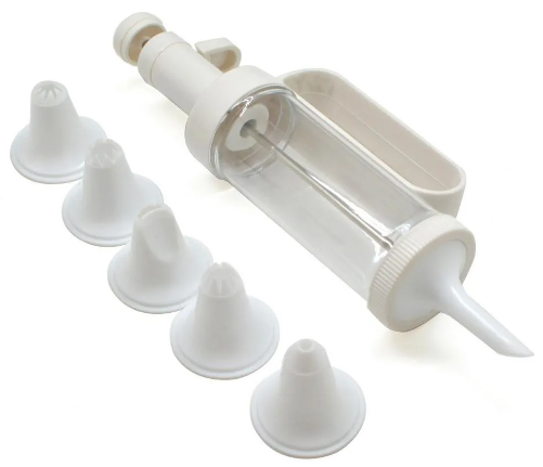 Jeringa Para Decorar De Plástico 100 Ml 4 Oz Con 6 Boquillas Press