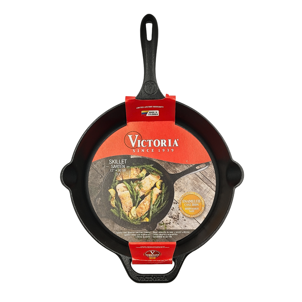 SARTEN HF 2 ASAS ESMALTADA 33 CENTIMETROS VICTORIA