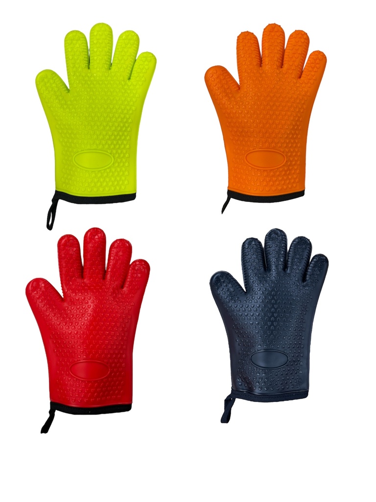 GUANTE DE SILICON ANTIDESCARAS Y ANTIDESLIZANTE DE COLORES SURTIDOS