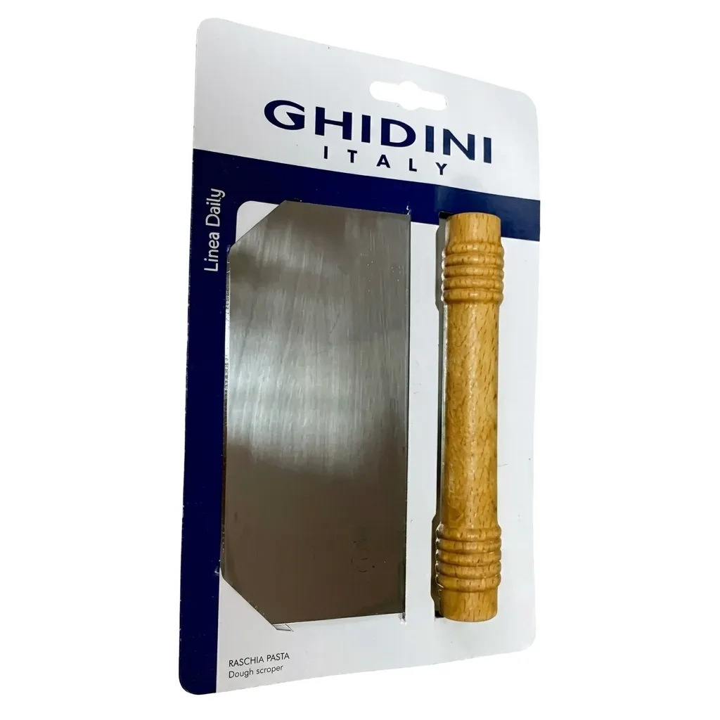 Espátula Cuadrada De Acero Inoxidable Con Mango De Madera 11x15 Cm Ghidini