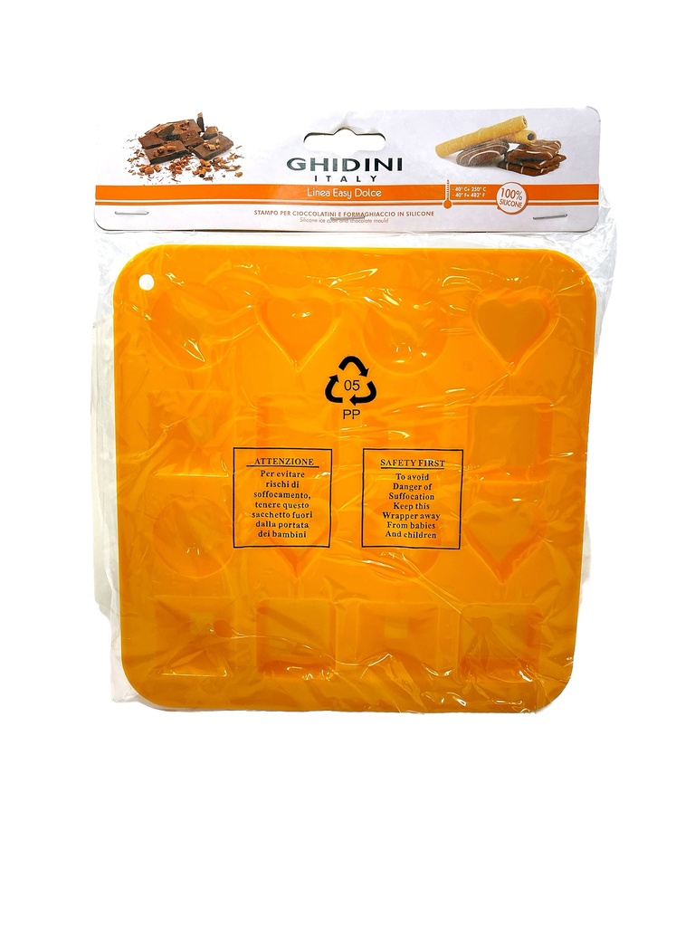 MOLDE DE SILICON DE CHOCOLATE CON FIGURAS GHIDINI